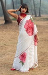 MG 360 Plain Linen Printed Saree Suppliers In India